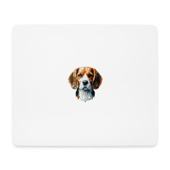 Beagle Polygonal - Tapis de souris (format paysage) - blanc - Devant
