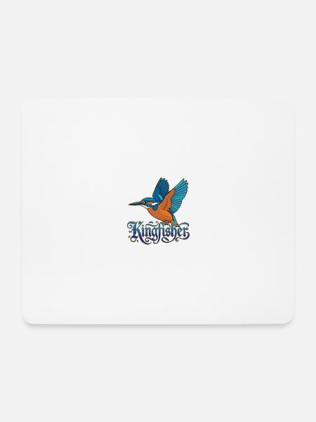 Eisvogel - Mousepad (Querformat) - Weiß