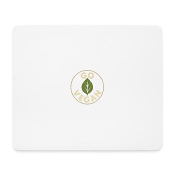 Go Vegan - Mousepad (Querformat) - Weiß - Vorne