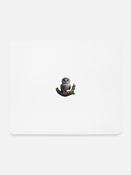 Kleiner Uhu - Mousepad (Querformat) - Weiß