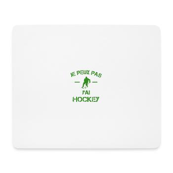 je peux pas j'ai hockey - Tapis de souris (format paysage) - blanc - Devant