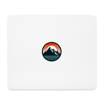 Mountains, nature, sunset - Mouse Pad (horizontal) - white - Front