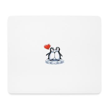 Comic-Stil Pinguin In Verliebt Paar Verliebt - Mousepad (Querformat) - Weiß - Vorne