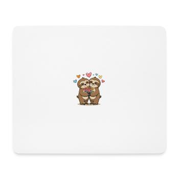 Sloth in love cute - Mouse Pad (horizontal) - white - Front