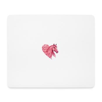 Pferdekopf Herz mit Herzen - Mousepad (Querformat) - Weiß - Vorne