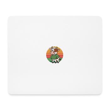 Retro Vintage Entzückende niedliche Tierkuh - Mousepad (Querformat) - Weiß - Vorne