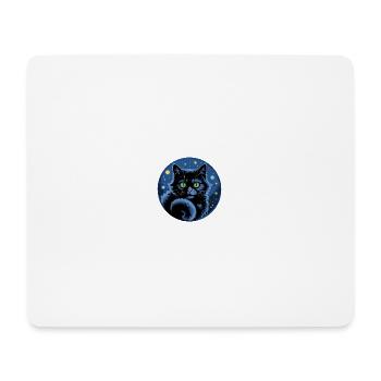 Black Cat Stars Hollyleaf Thistle Stars - Mouse Pad (horizontal) - white - Front