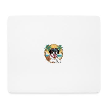 Bernhardiner Hunderasse Cartoon Brille - Mousepad (Querformat) - Weiß - Vorne