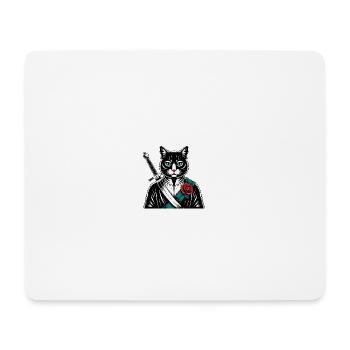 The samurai cat, the bushido cat - Mouse Pad (horizontal) - white - Front