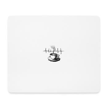 Battement de cœur café - Tapis de souris (format paysage) - blanc - Devant