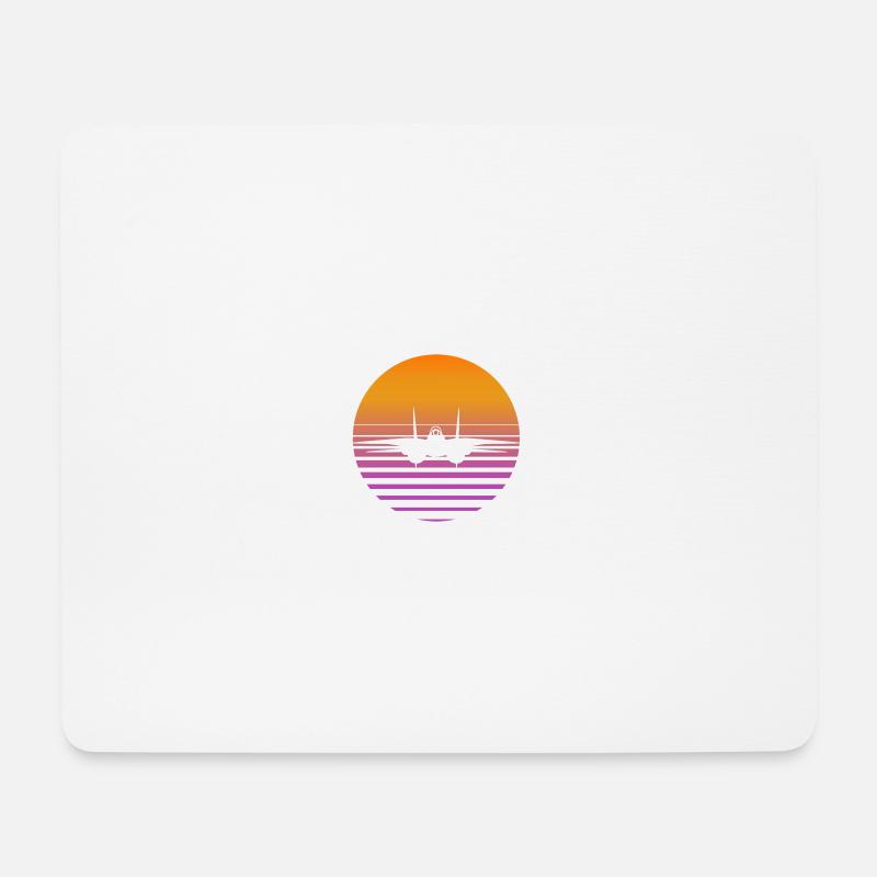 Tomcat Sunset w - Mousepad (Querformat) - Weiß