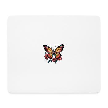 Papillon - Tapis de souris (format paysage) - blanc - Devant
