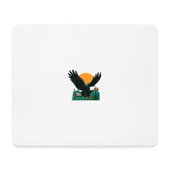 Eagle Pixel – Coucher de soleil dans les montagnes - Tapis de souris (format paysage) - blanc - Devant