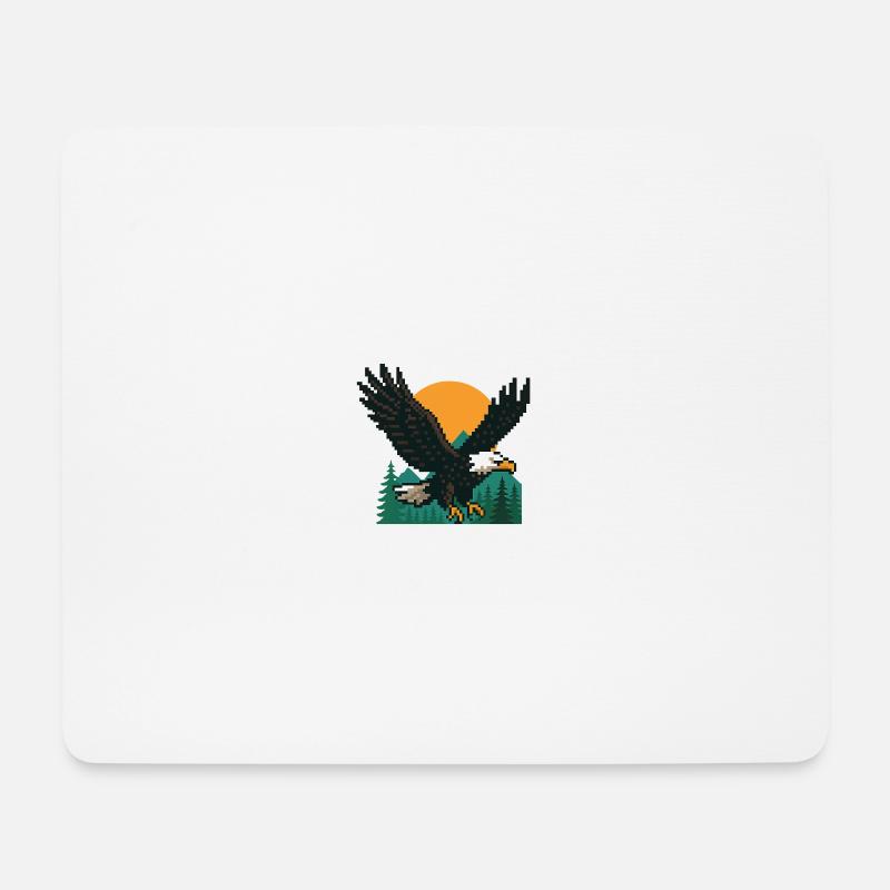 Eagle Pixel – Coucher de soleil dans les montagnes - Tapis de souris (format paysage) - blanc