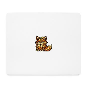 Orange Fox Cubism Version - Mouse Pad (horizontal) - white - Front