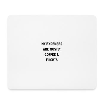 COFFEE & FLIGHTS Kaffee und Flüge - Mousepad (Querformat) - Weiß - Vorne