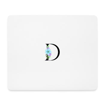 Elegant letter 'D' with flowers - Mouse Pad (horizontal) - white - Front