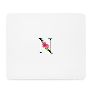 Eleganter Buchstabe 'T' mit Blumen - Mousepad (Querformat) - Weiß - Vorne