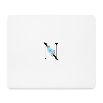 Elegant letter 'T' with flowers - Mouse Pad (horizontal) - white - Front