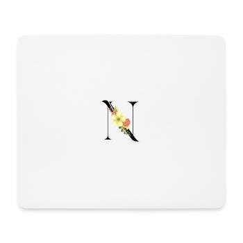Eleganter Buchstabe 'T' mit Blumen - Mousepad (Querformat) - Weiß - Vorne
