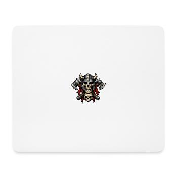 Viking Schädel Helm Äxte Motiv - Mousepad (Querformat) - Weiß - Vorne