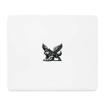 Flügelwolf Majestätisch - Mousepad (Querformat) - Weiß - Vorne