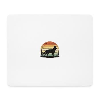 Wolf's call in retro sunset - Mouse Pad (horizontal) - white - Front
