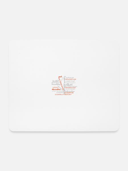 Wordcloud Kassel mit Stadtteilen - Mousepad (Querformat) - Weiß