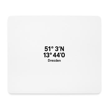 Dresden Koordinaten Design - Mousepad (Querformat) - Weiß - Vorne
