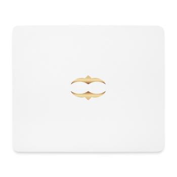 Goldenes Schnurrbart Logo - Mousepad (Querformat) - Weiß - Vorne