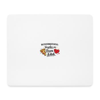 Beziehungsstatus: Vergeben an Pizza & dich - Mousepad (Querformat) - Weiß - Vorne