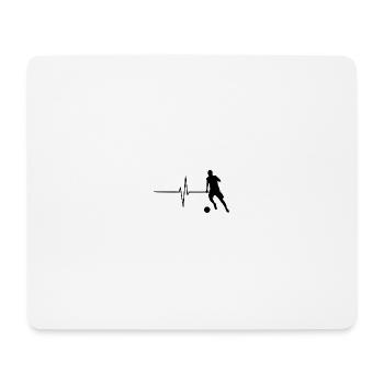 Fußballer Herzschlag (Logo groß, schwarz) - Mousepad (Querformat) - Weiß - Vorne