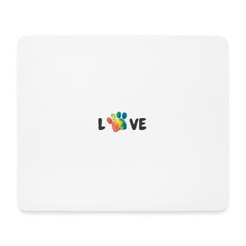 Love Regenbogen Tatzen Pfoten - Mousepad (Querformat) - Weiß - Vorne