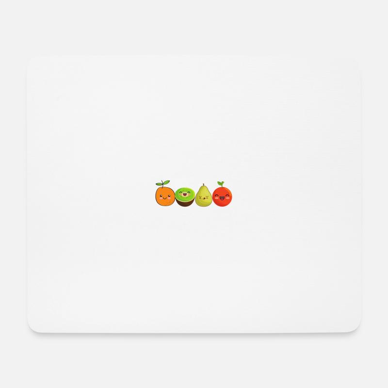 Lustiges Obst in einer Reihe - Mousepad (Querformat) - Weiß