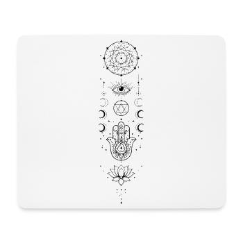 Spiritualité Géométrie Sacrée Fleur de Lotus Zen - Tapis de souris (format paysage) - blanc - Devant