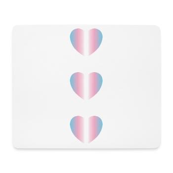 Trans-Flaggenfarben Herzen - Mousepad (Querformat) - Weiß - Vorne