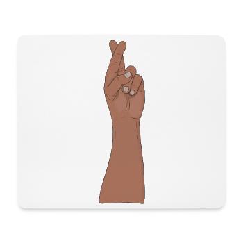 Fingers Crossed Hand Vintage Good Luck Hope - Mouse Pad (horizontal) - white - Front