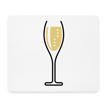 Glass Of Sparkling Wine (Oval / Open / 2C) - Mouse Pad (horizontal) - white - Front