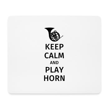 keep calm and play horn - Mousepad (Querformat) - Weiß - Vorne
