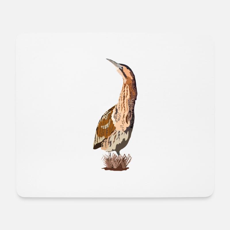 Rohrdommel - Mousepad (Querformat) - Weiß