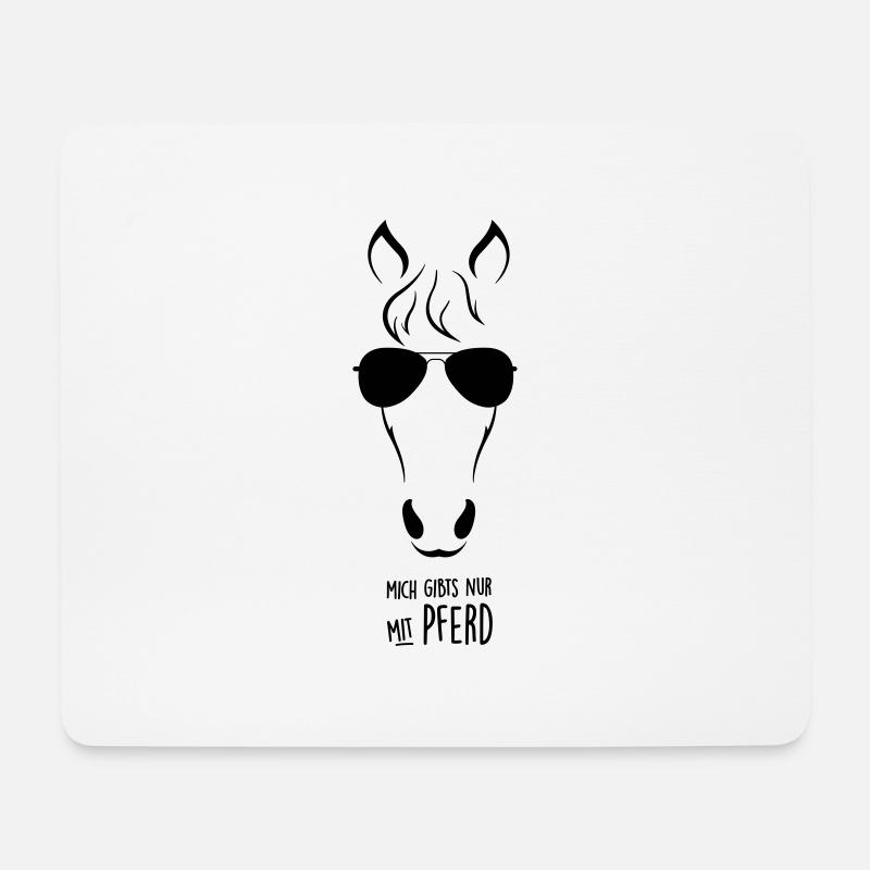 NUR mit PFERD - Mousepad (Querformat) - Weiß