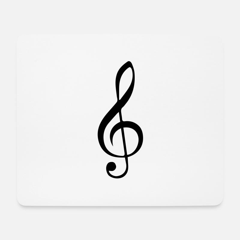 Musikschlüssel - Mousepad (Querformat) - Weiß