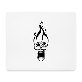 hoelle monster boese horror halloween kopf gesicht - Mousepad (Querformat) - Weiß - Vorne