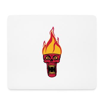 monster hoelle boese horror halloween kopf gesicht - Mousepad (Querformat) - Weiß - Vorne