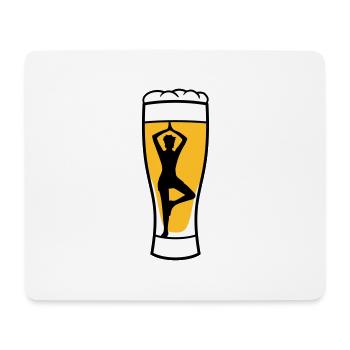 bier glas alkohol party saufen trinken durst feier - Mousepad (Querformat) - Weiß - Vorne