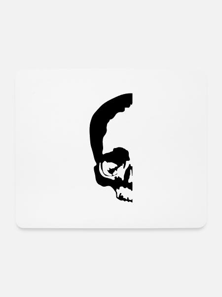 halber totenkopf / half skull - Mousepad (Querformat) - Weiß