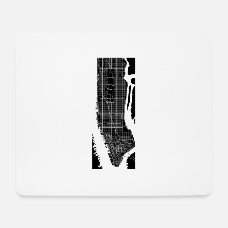 manhattan map - Mousepad (Querformat) - Weiß