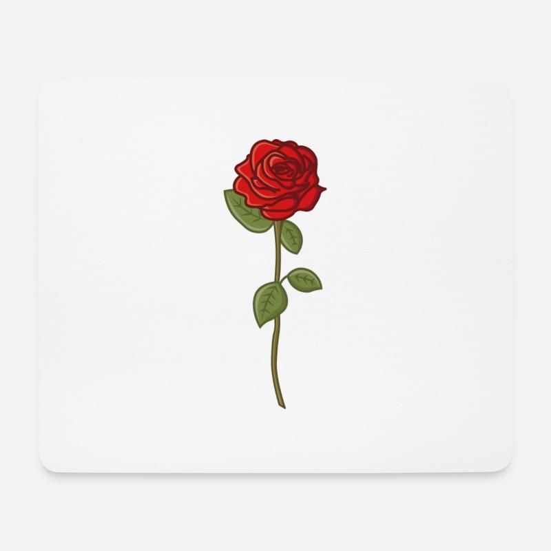 Rose - Mousepad (Querformat) - Weiß
