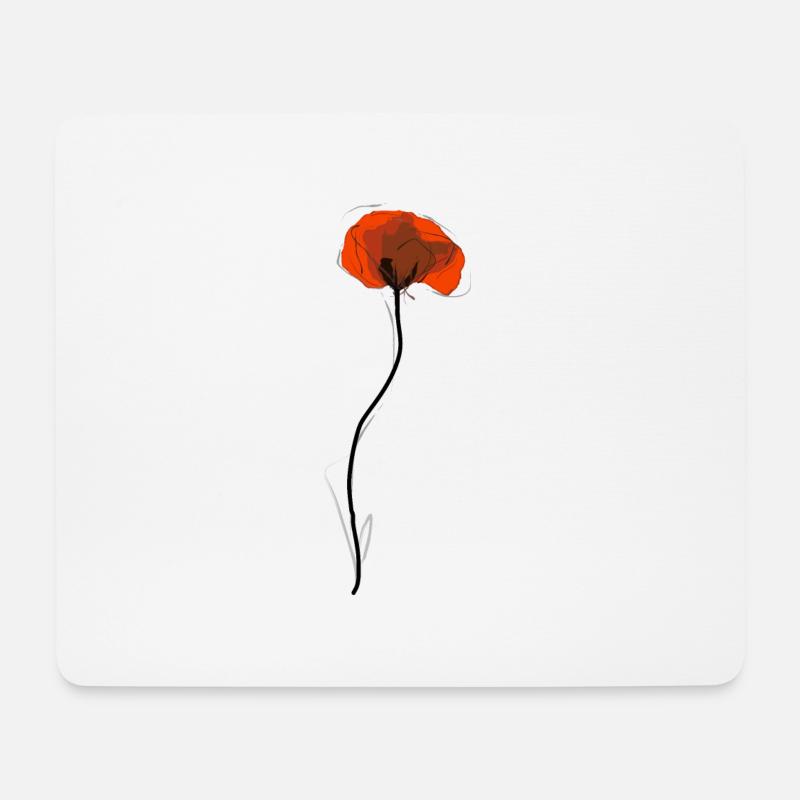 Mohn(tag) - Mousepad (Querformat) - Weiß