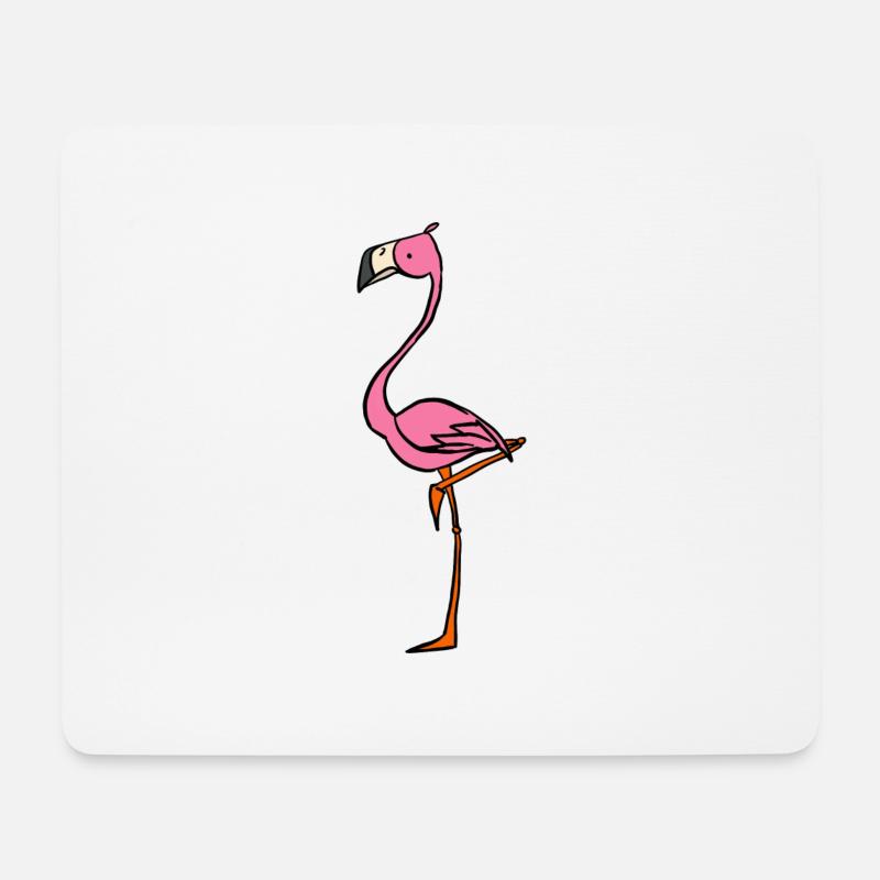 Flamingo - Mousepad (Querformat) - Weiß